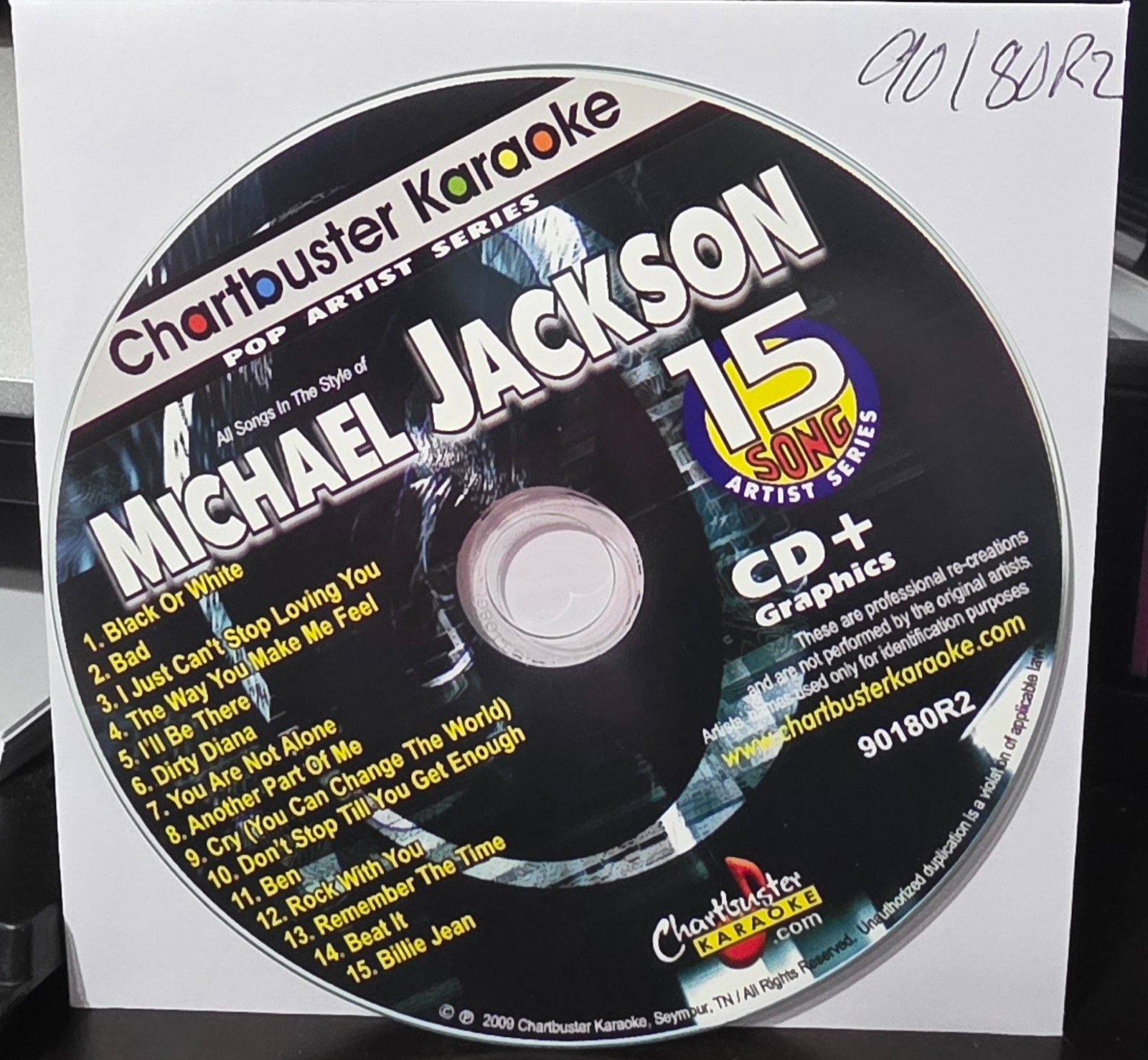 90180R2 MICHAEL JACKSON   CHARTBUSTER  KARAOKE CDG  LOT LONG DRIVE