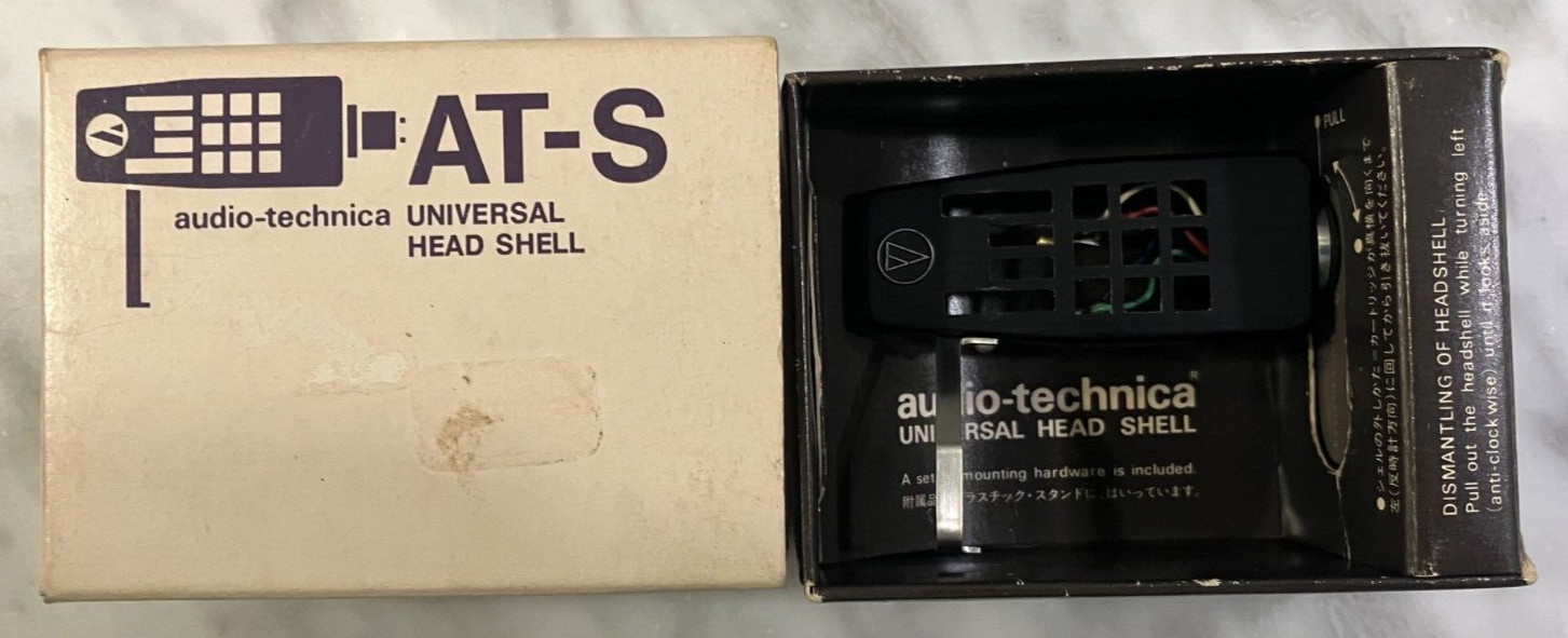 AUDIO TECHNICA AT-S UNIVERSAL HEAD SHELL HEADSHELL IN ITS ORIGINAL BOX .