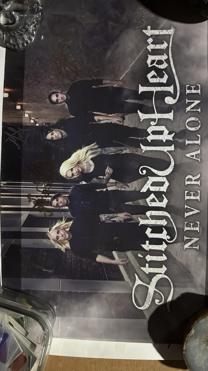 Stitched Up Heart Never Alone Original Autographed Music Poster