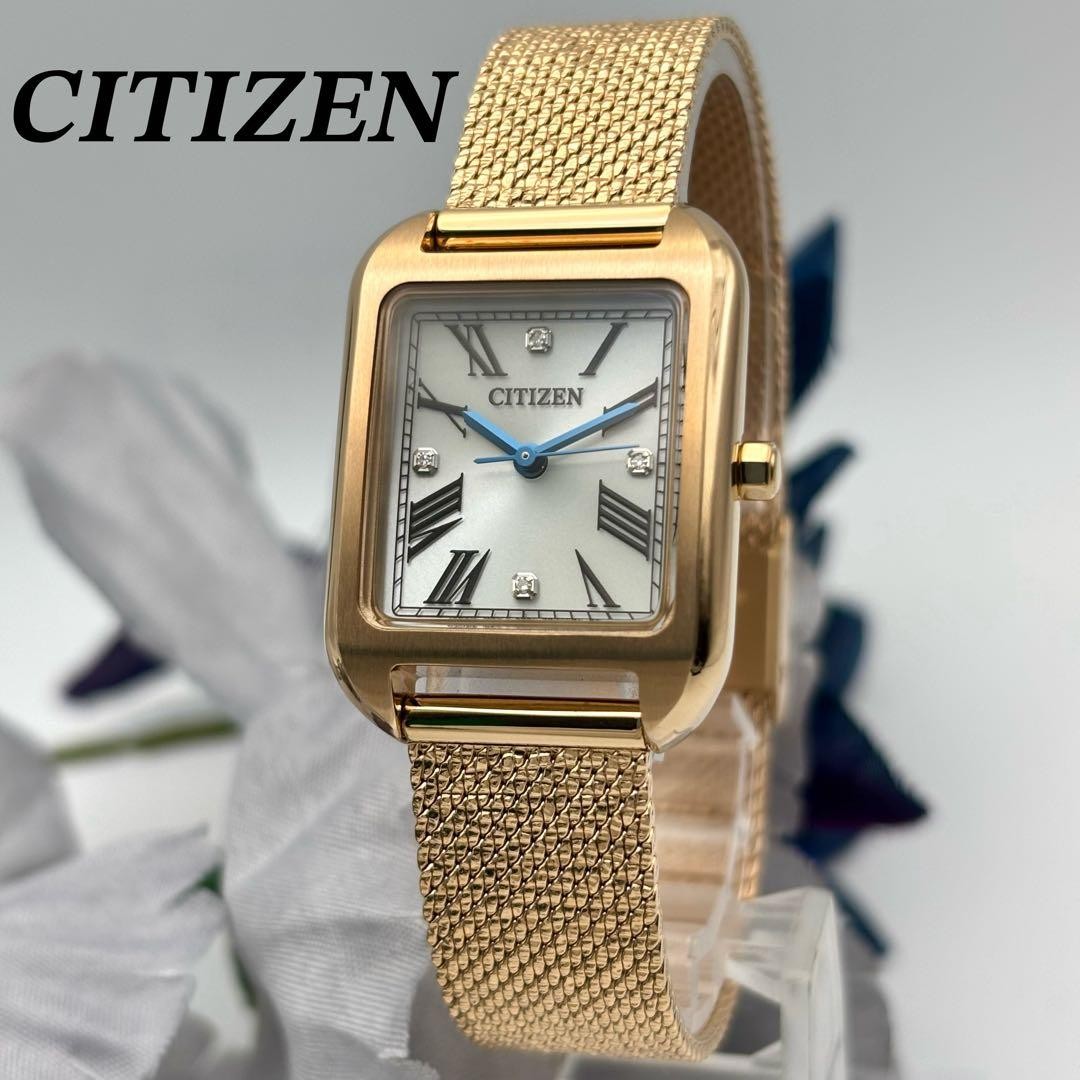 [Rare/Excellent Condition] CITIZEN 4P Diamond Gold Solar Watch