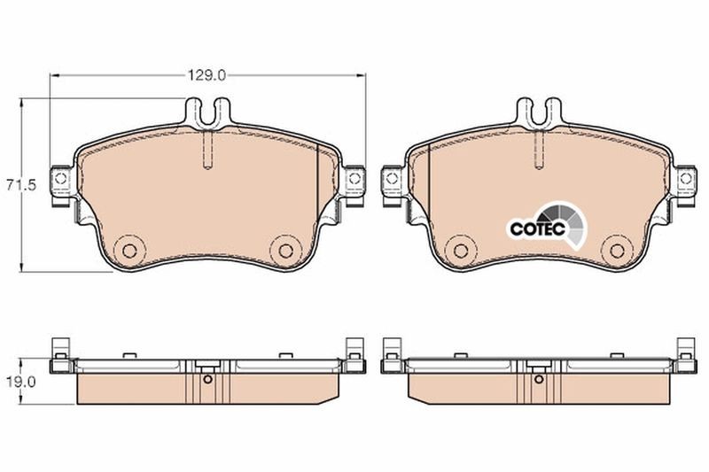 Brake pad set, disc brake TRW GDB1933 (1 set - 4 pieces)