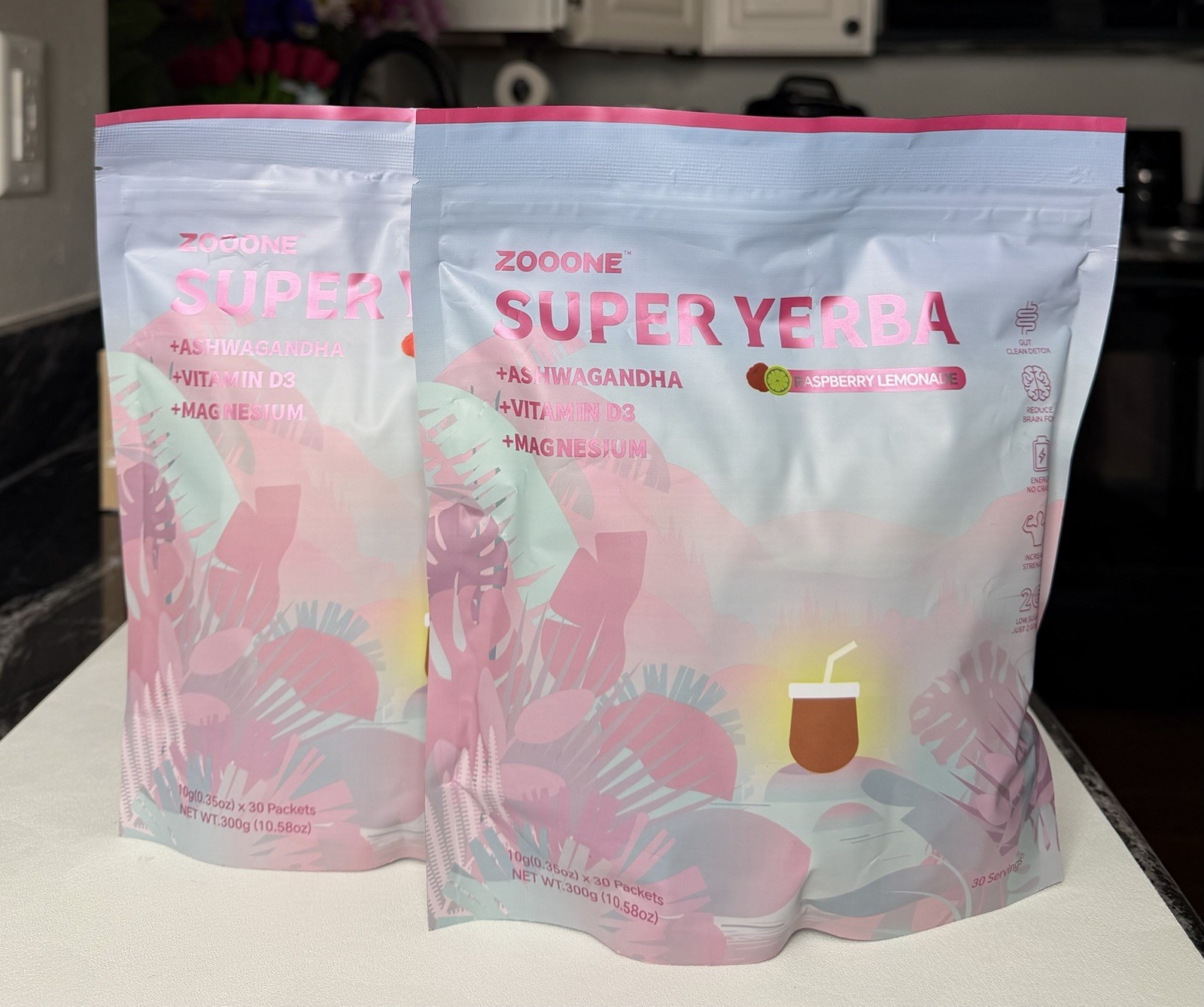 ZOOONE Super Yerba Instant Powder-Raspberry Lemonade-Clean Energy & Detox -2 PK