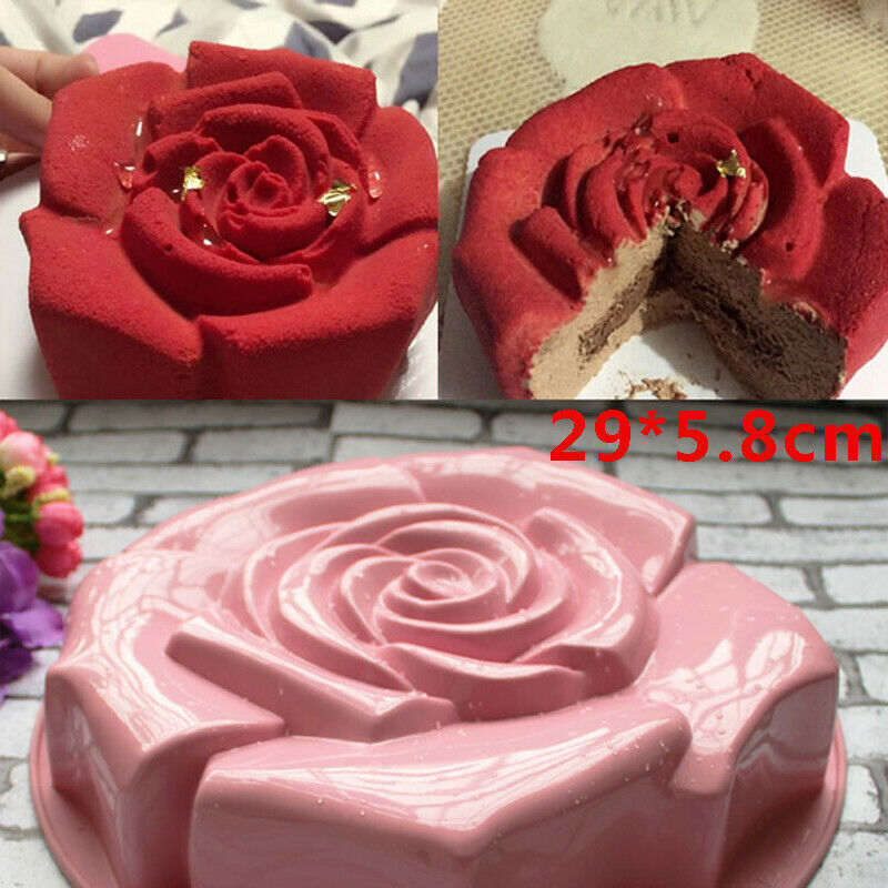 Rose Bakeware Tin  Pan Silicone Mold Chocolate Cake Mould Flower Baking Nonstick