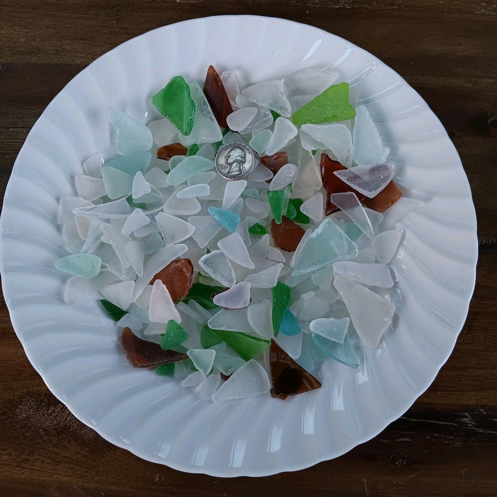 1 Lb+ Beach Glass Surf Tumbled Triangles Sails Blue Green Amber Brown Crafting