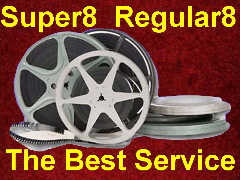 2000 - 3000 ft Super 8 8mm Regular Film MP4 Files DVD Transfer Convert to