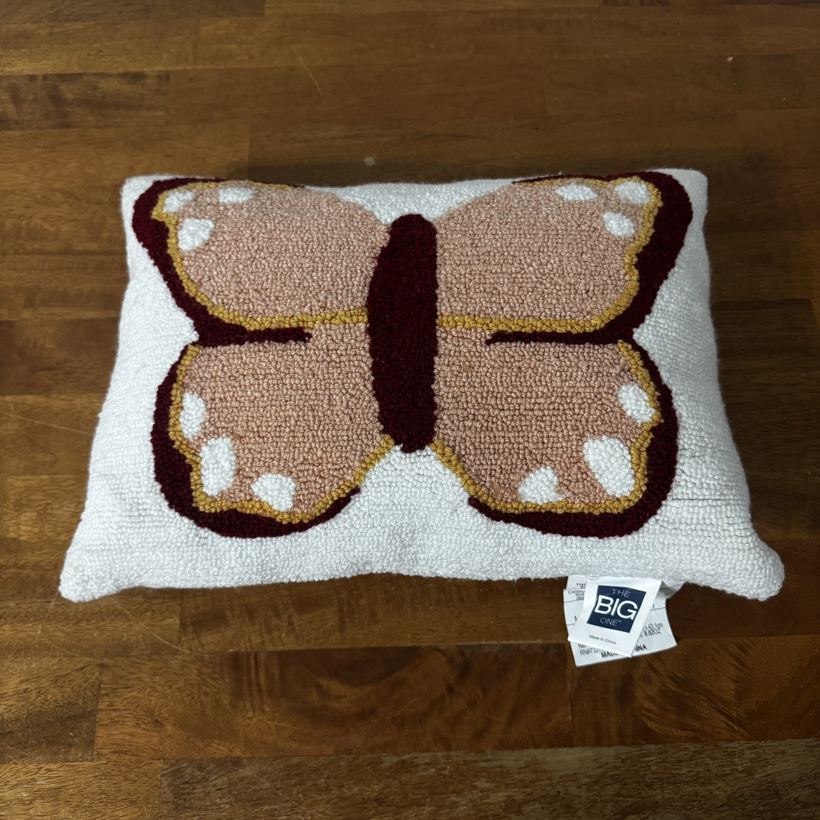 the big one butterfly pillow White Pink Coral Accent Throw