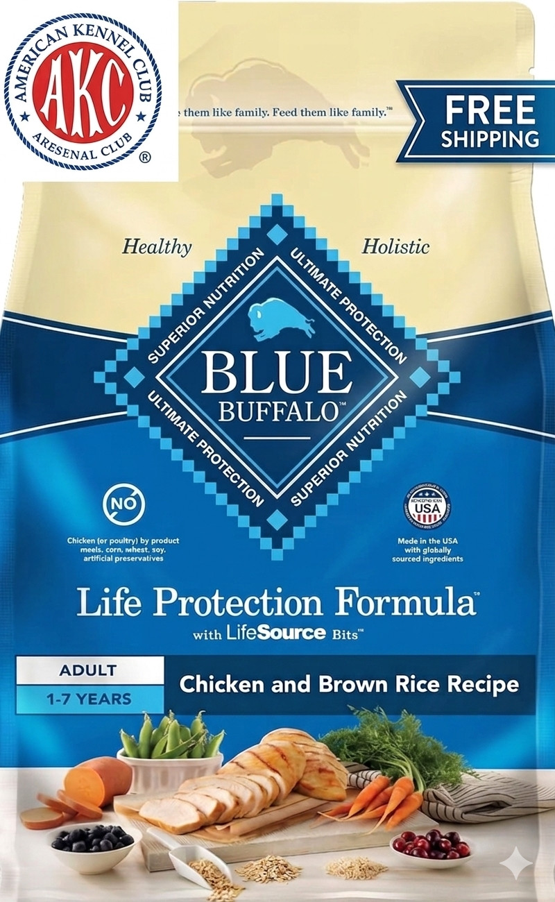 Blue Buffalo Life Formula Senior Chicken & Brown Rice Recipe Dry Dog Food, 30 lb