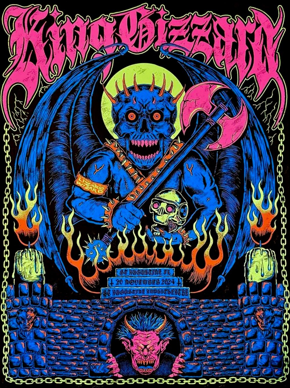 King Gizzard & The Lizard Wizard St Augustine FL 2024 Concert Poster