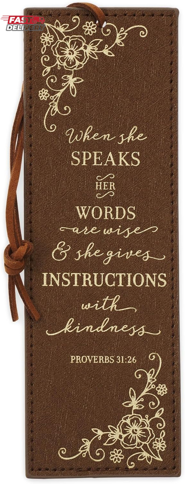 Christian Art Gifts Premium Vegan Faux Leather Scripture Bookmark for Women: Whe
