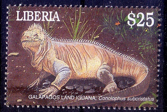 Liberia 2001 MNH, galapagos Land Iguna, Reptiles  (A69)