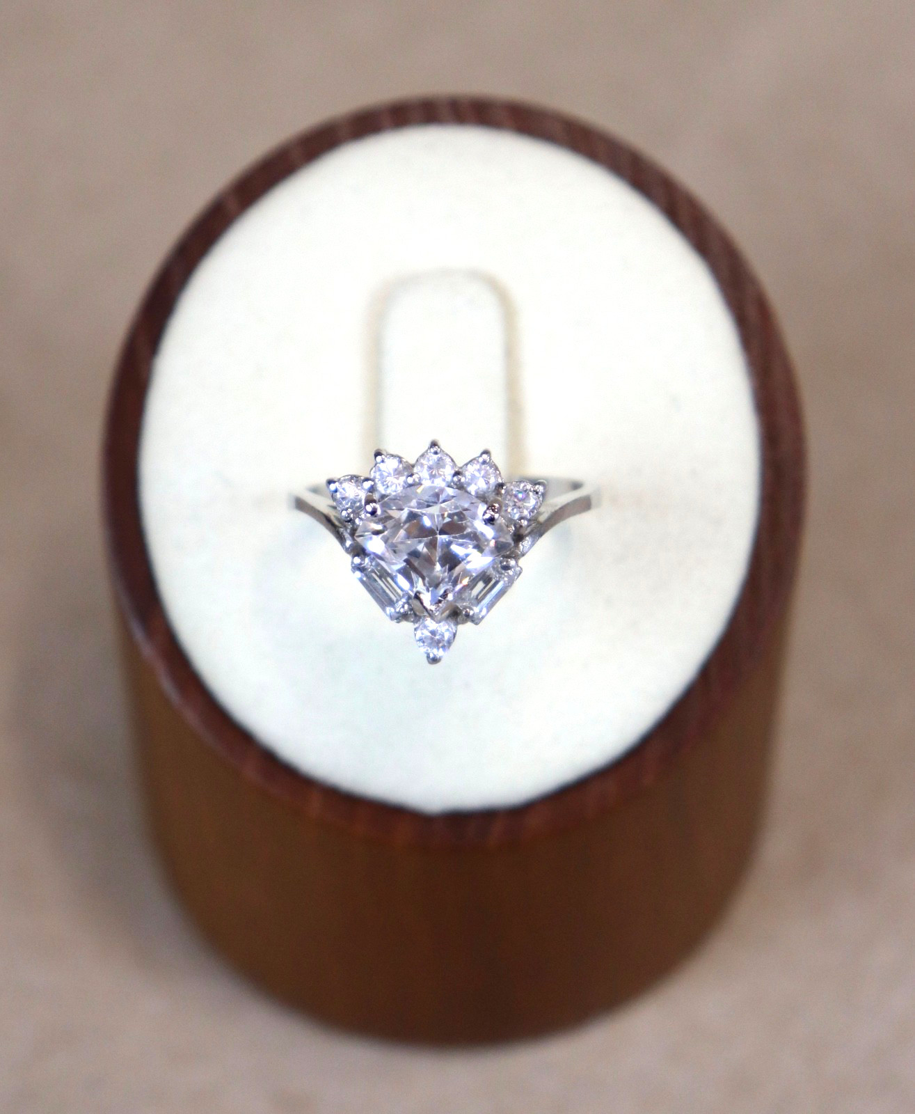 925 Sterling Silver Trillion Shaped Simulated Diamond Princess Ring Size 6.75