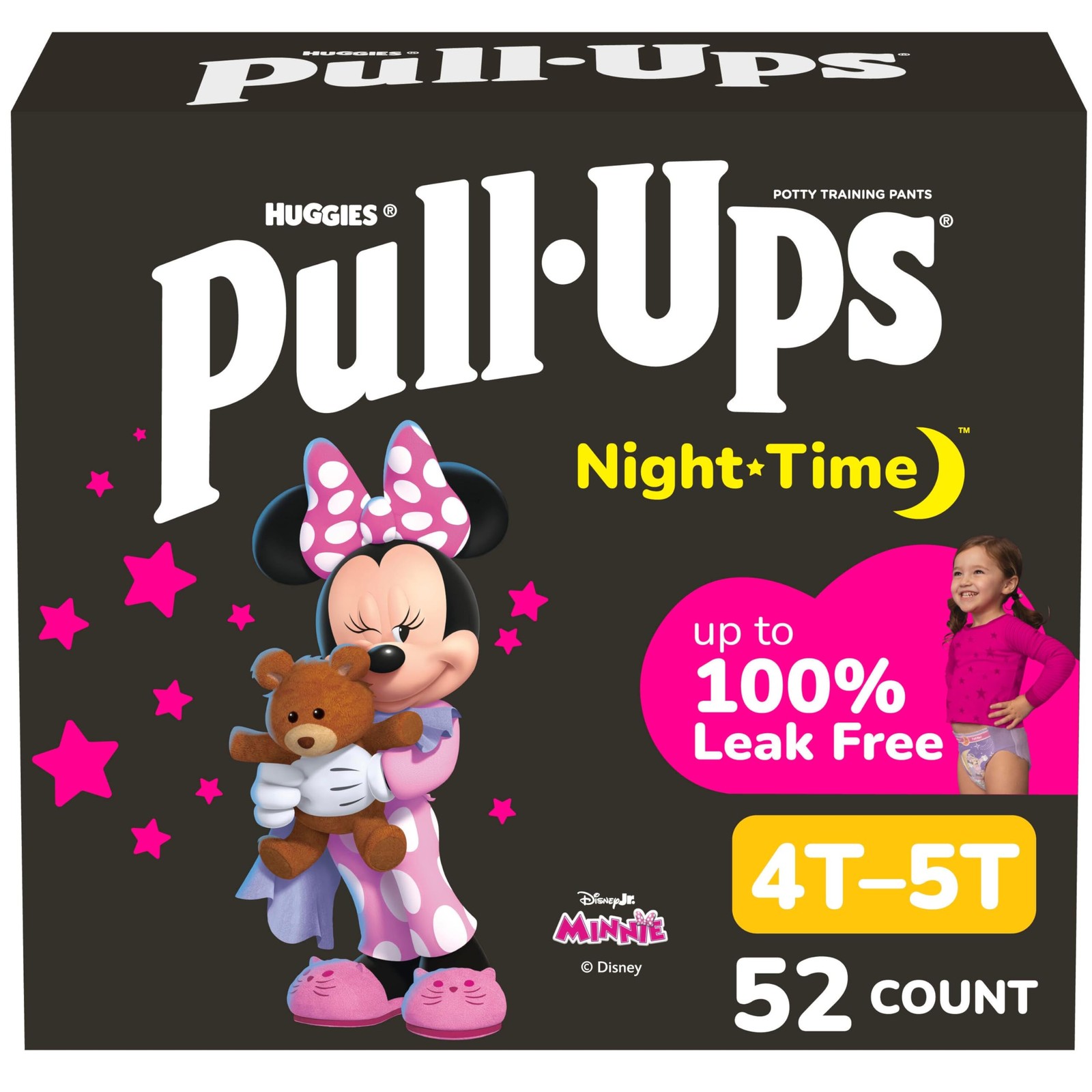 Pull-Ups Girls' Night-Time Potty Training 4T-5T, Colorful, Character Prints 