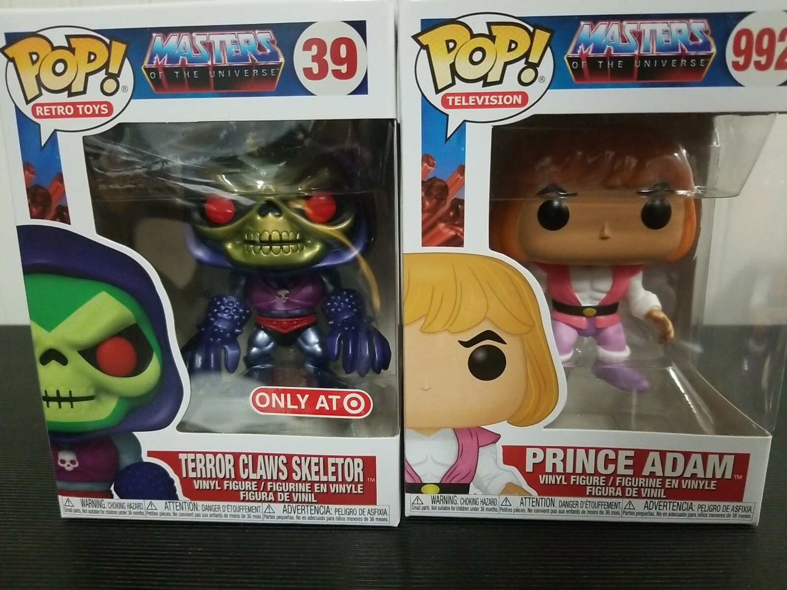 Funko Pop Masters of the Universe Metallic Terror Claws Skeletor #39&prince Adam