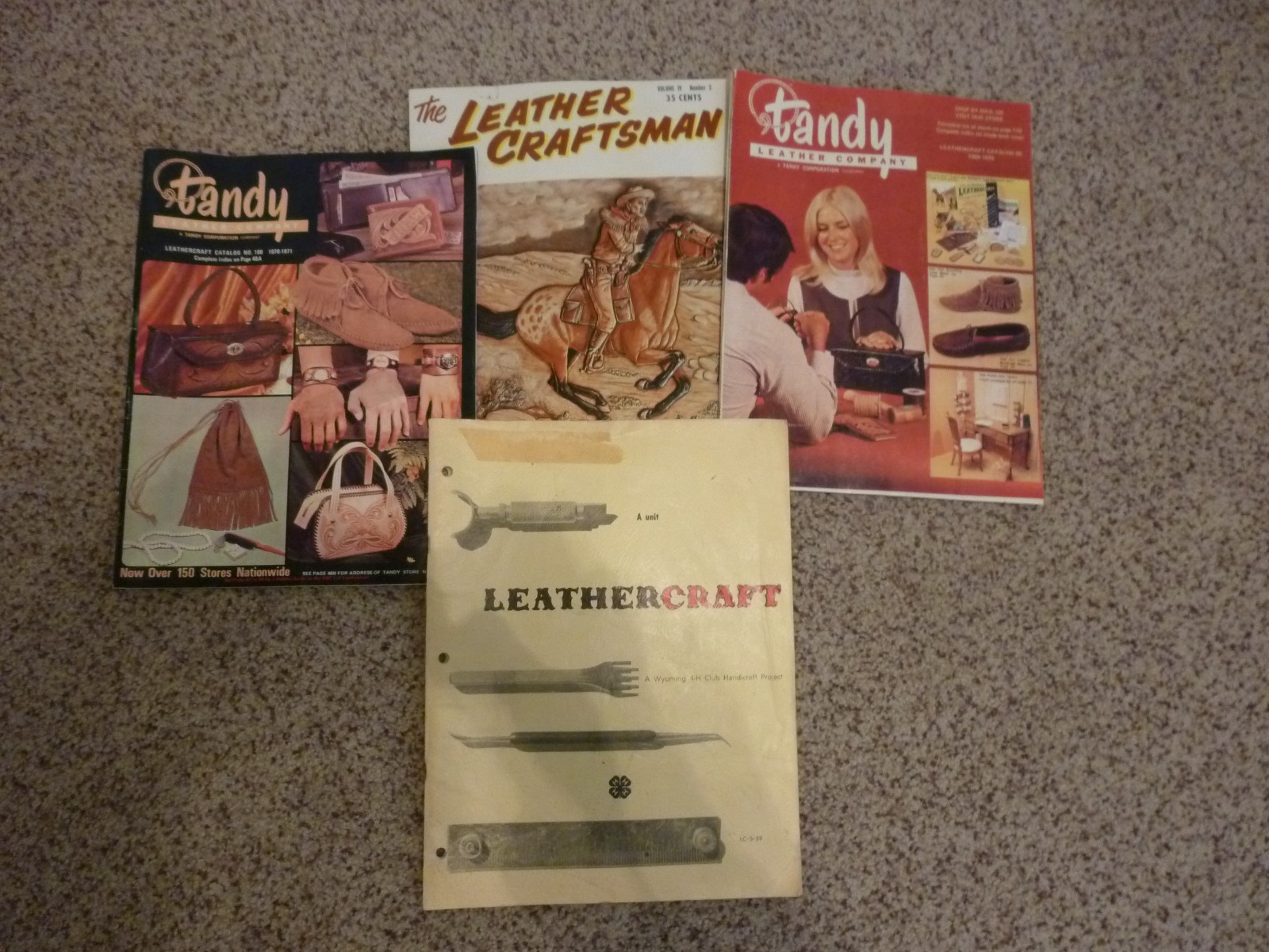 Vintage Leather Crafting Magazines 1959, 1960, 1969 and 1971