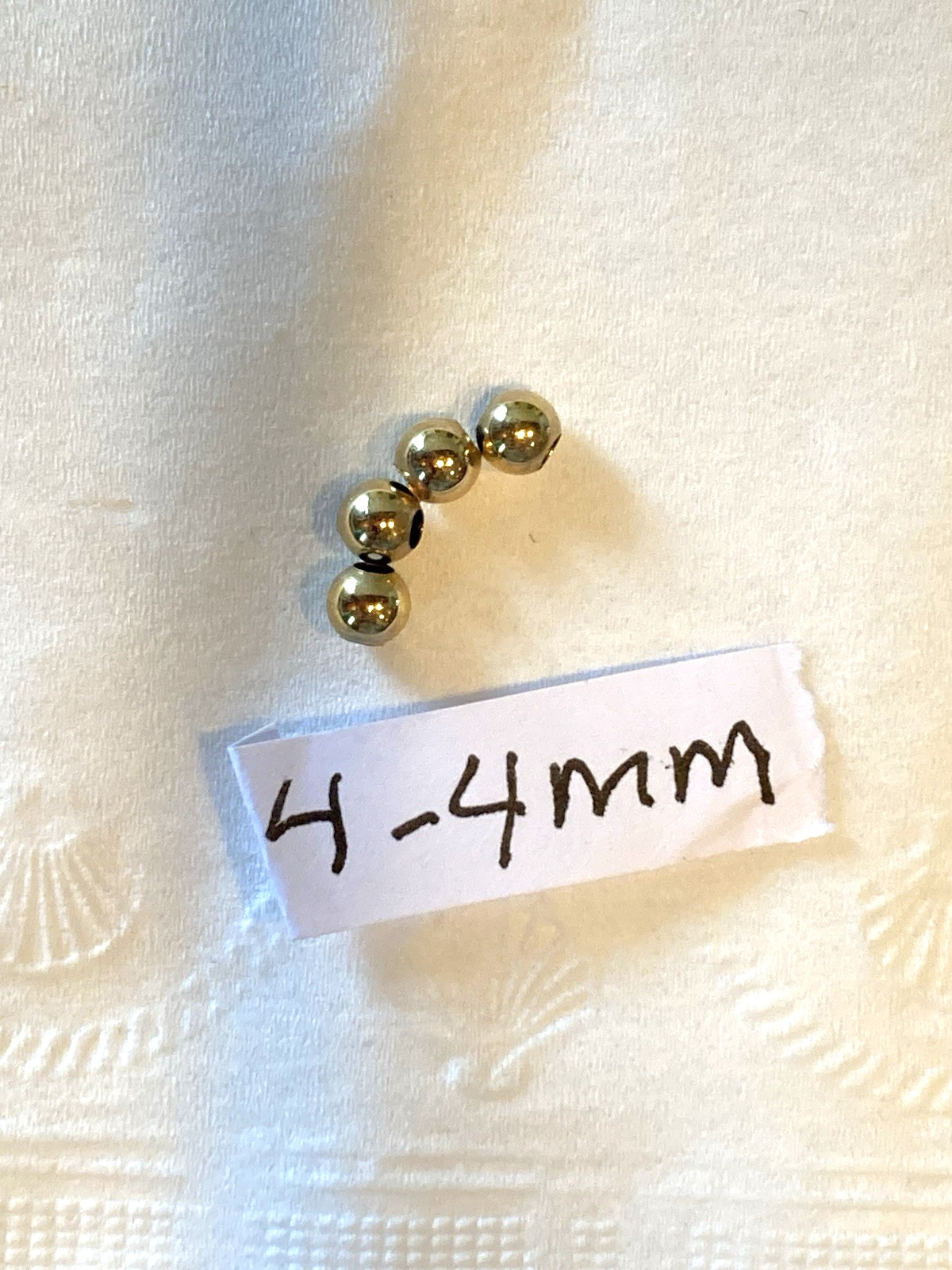 14k SOLID  YELLOW GOLD 4MM.SPACER BEADS 4 COUNT FINE JEWELRY