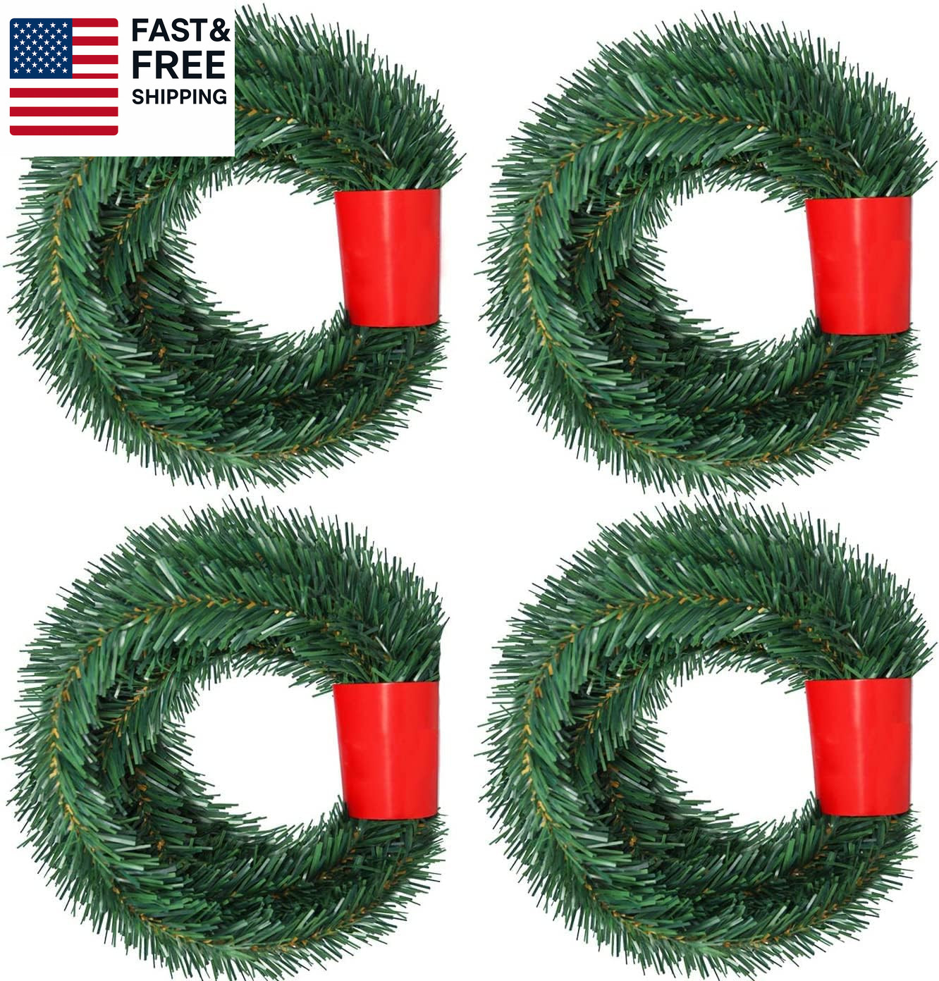 80Feet Christmas Garland, 4 Strands Artificial Pine Garland Soft Greenery Garla