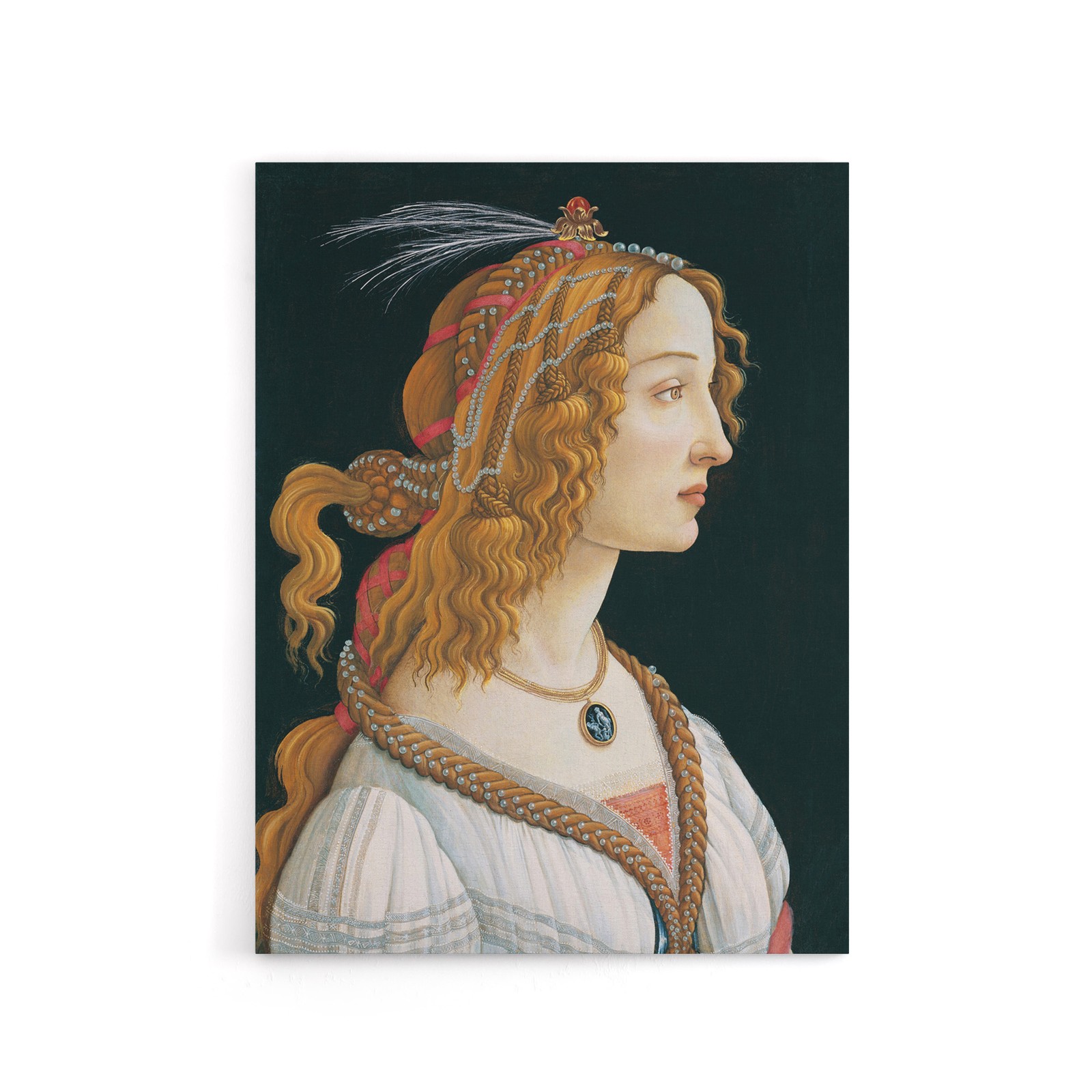 Idealized Portrait of a Lady Botticelli Vintage Canvas Wall Art