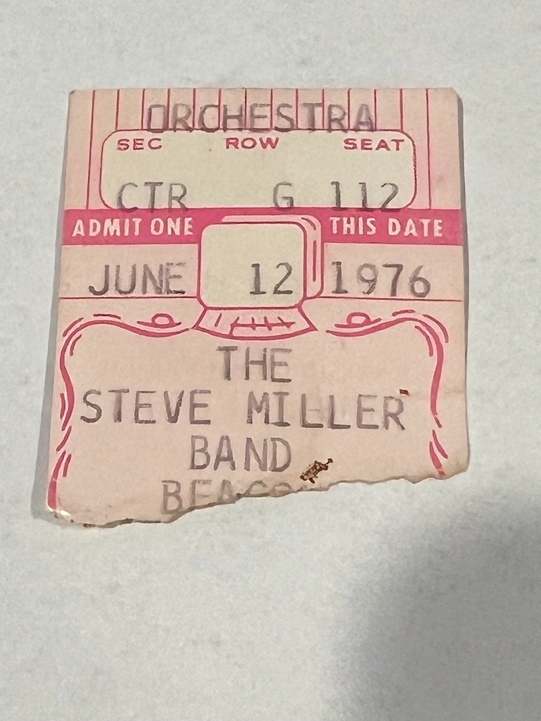 The Steve Miller Band Beacon Theatre June 12 1976 Vintage Concert Ticket Stub
