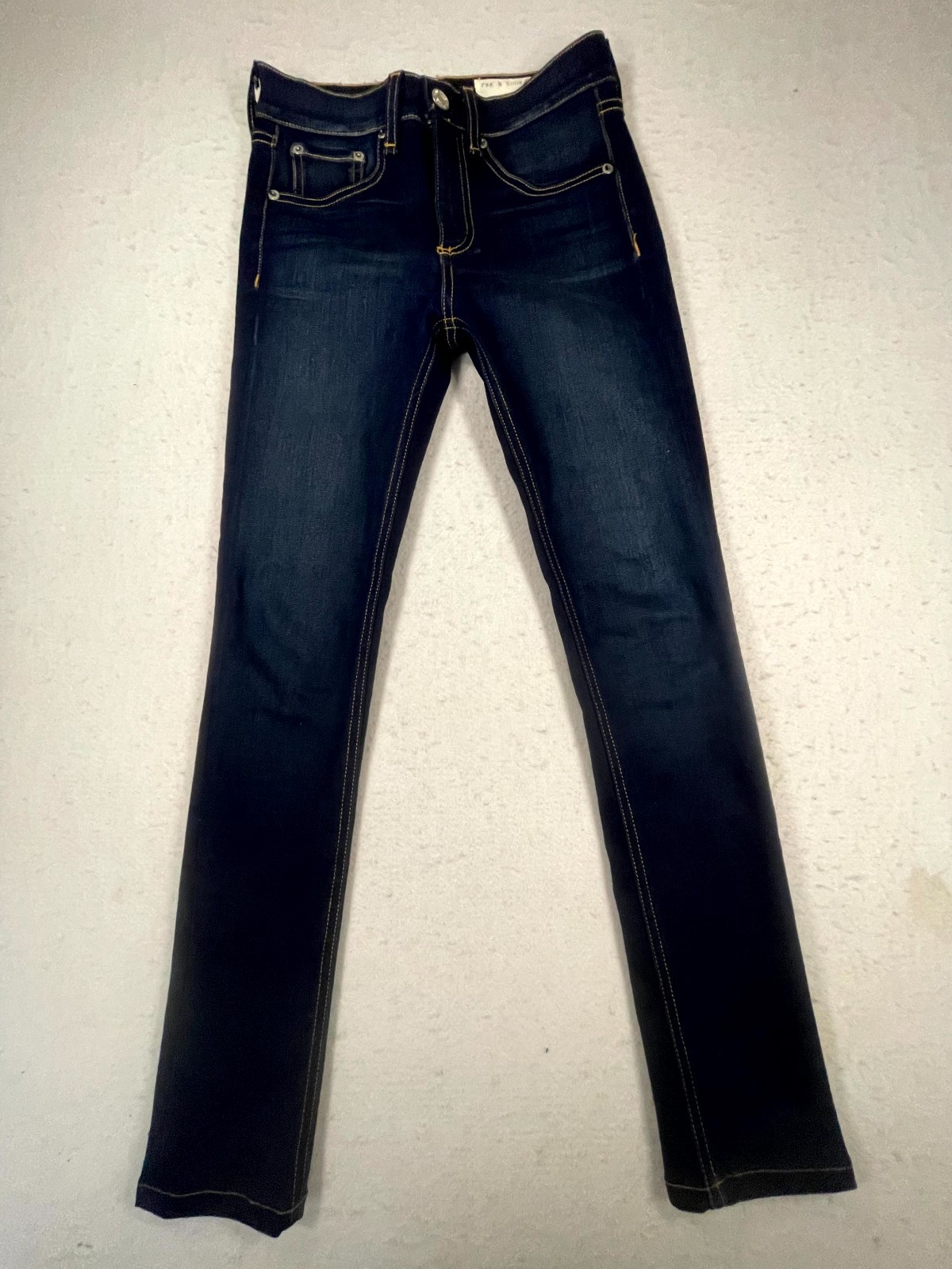 Rag & Bone Skinny Jeans Womens 23 Blue Dark Wash Denim Stretch Cotton Mid Rise