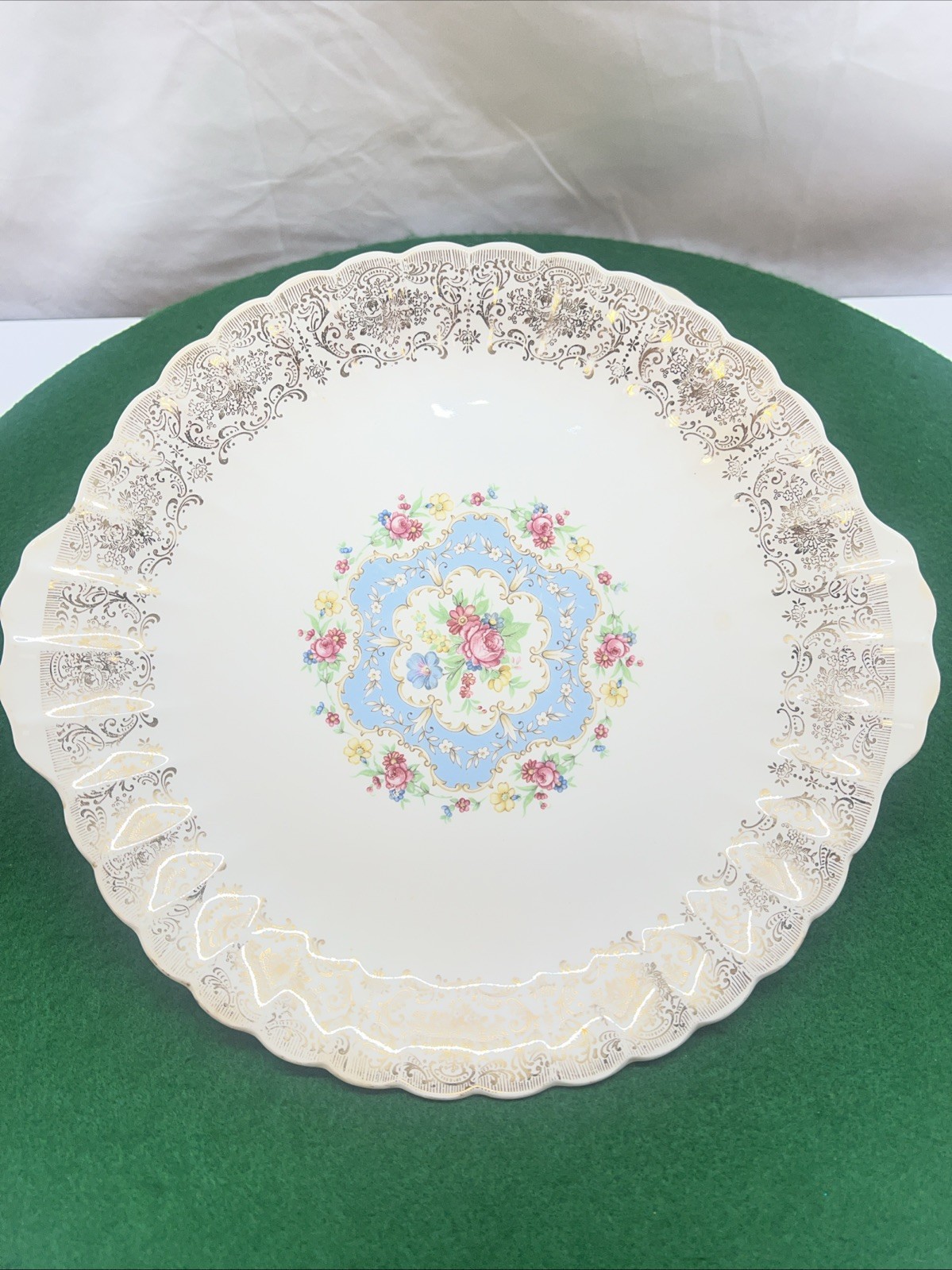 Vintage Limoges Ornate 11" Plate, 22K Gold 5-47 Lyric 1 KS 384 X Made In the USA