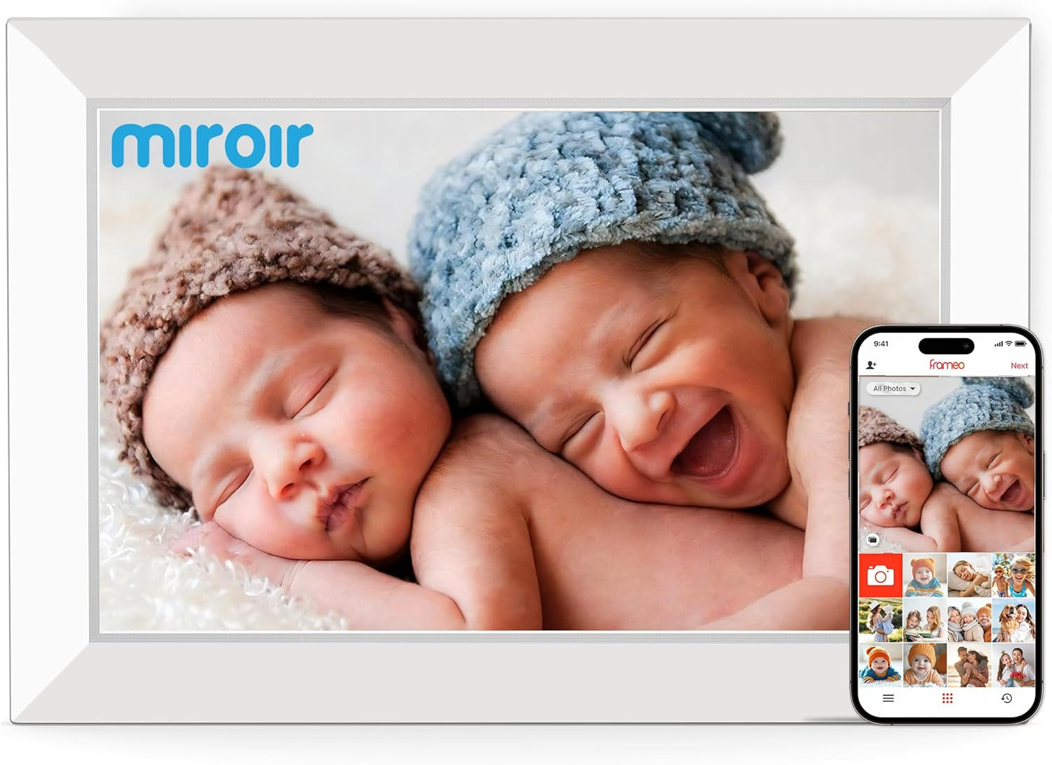 10.1 Inch Wifi Digital Photo Frame via Frameo App, 1280X800 HD IPS Touch Screen