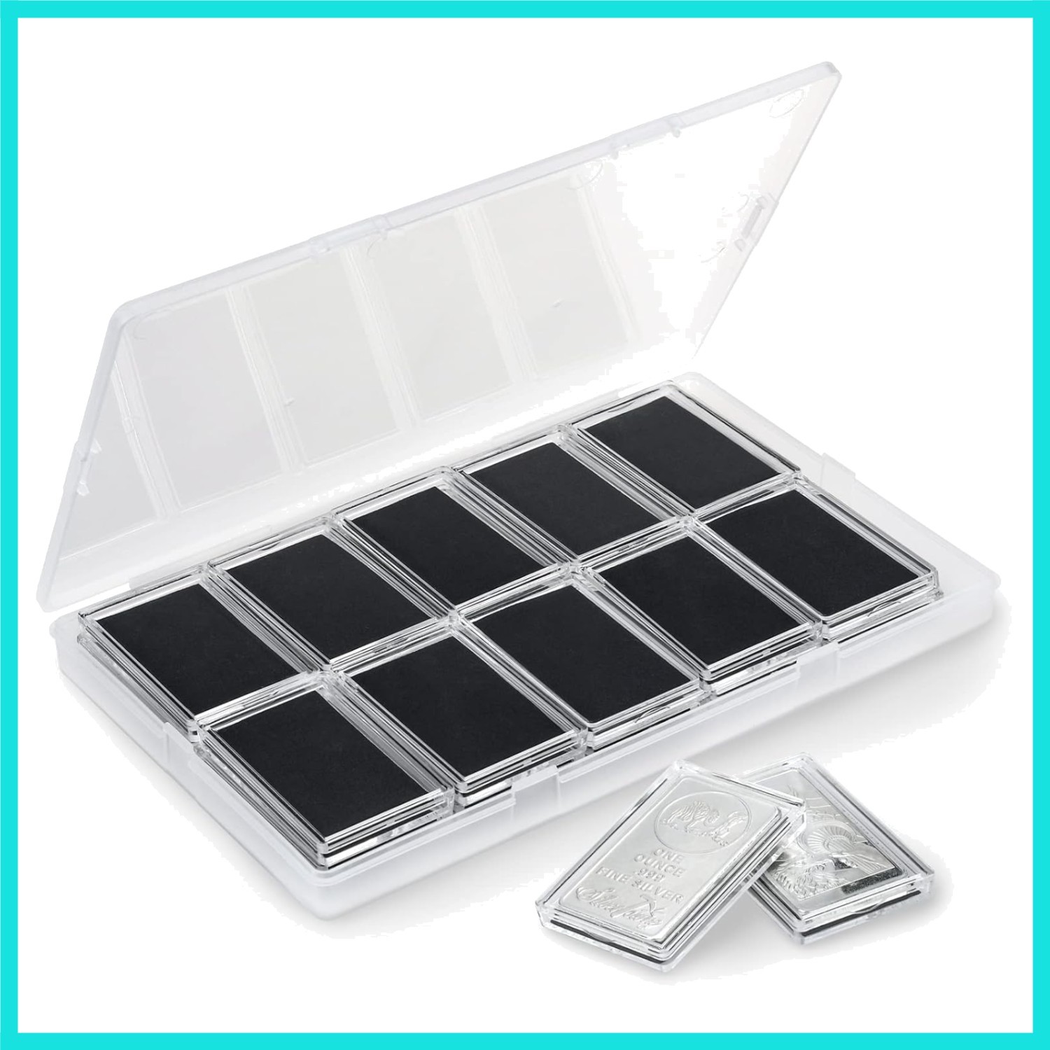 1 Oz Silver Bar Holder, 20 Pcs Silver Bar Capsule Storage Bar Capsule Contain...