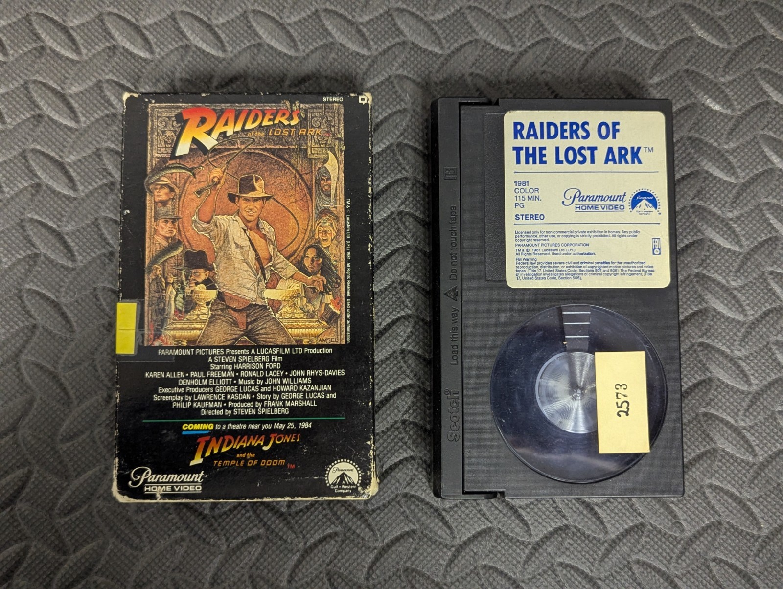Indiana Jones Raiders of the Lost Ark BETAMAX Beta Tape Slipcover Box Film Movie