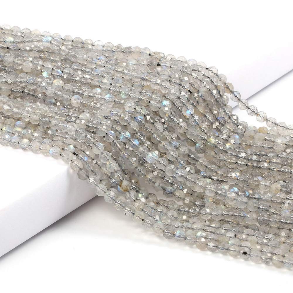Natural Faceted Flash Labradorite Beads Stones 2mm, 