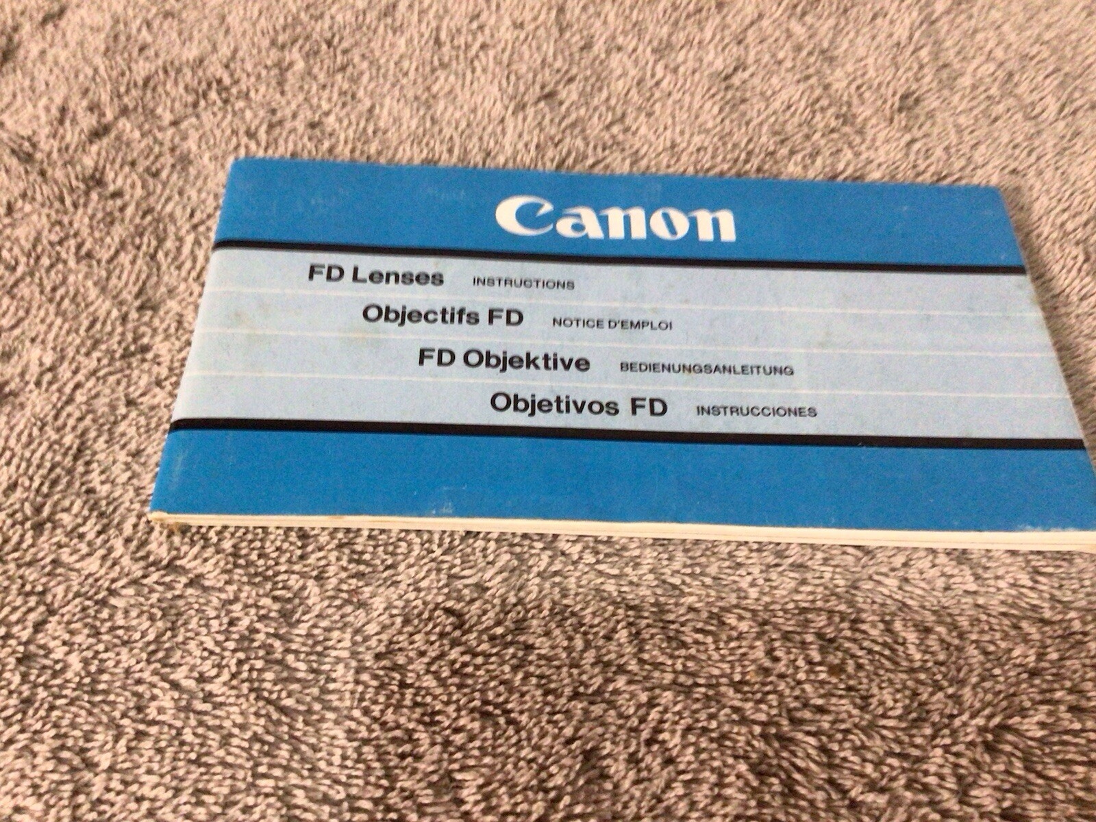 Vintage Canon FD Manual Lenses Instructions Booklet Guide 1980s