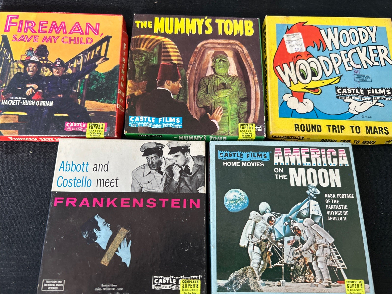 The Mummy s Tomb 8 MM Reel To Reel Movie Castle Films  Lot Of 5 ! America On The