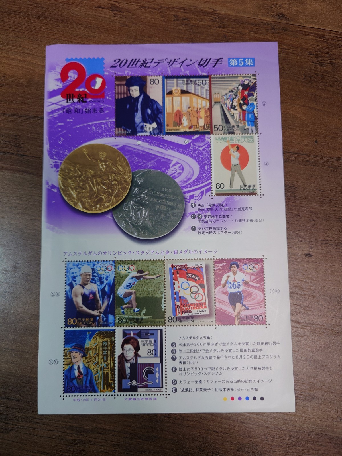 Japan 20th Century No.5 2000 Olympic Medal Stamps Sheet