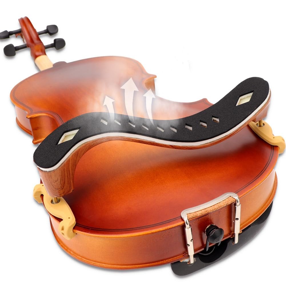 LMS Violin Shoulder Rest 4/4 3/4 Full Size, Hollowed Out 4/4, 3/4, Coffee 