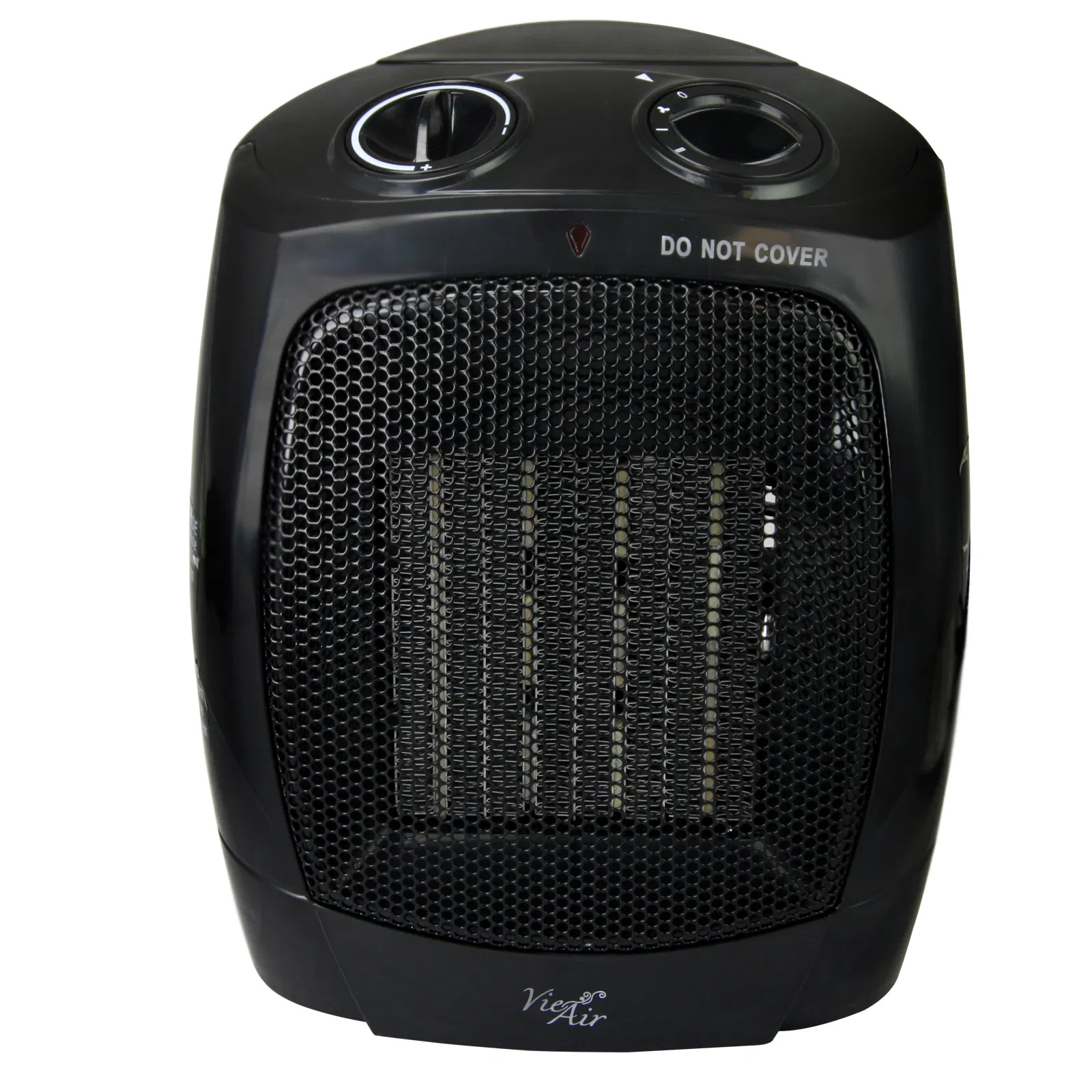 Vie Air 1500W Portable 2-Settings Office Black Ceramic Heater with Adjustable Th