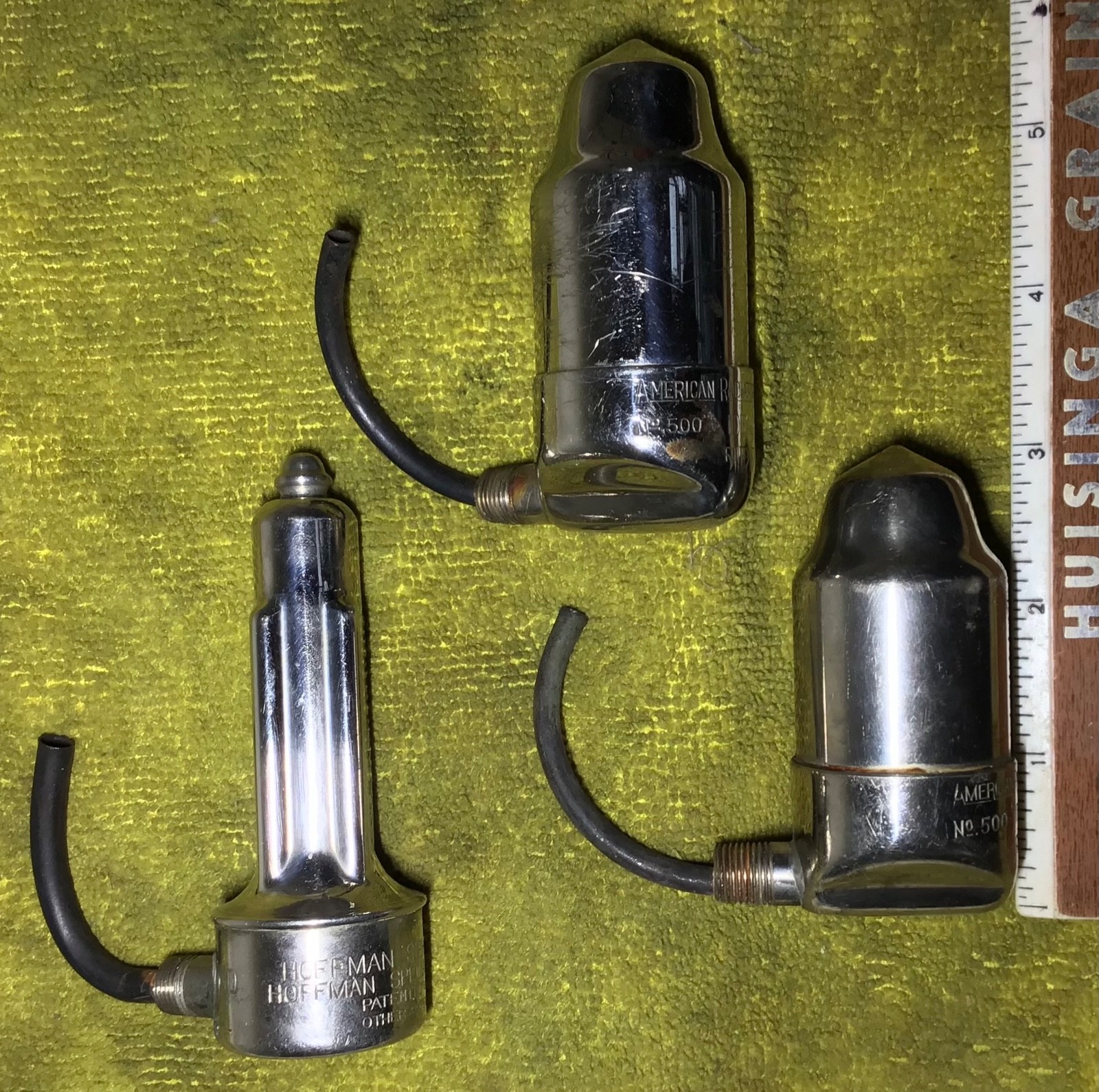 3-antique 1913 BRASS old Hoffman and American ~STEAM RADIATOR siphon AIR VALVES~