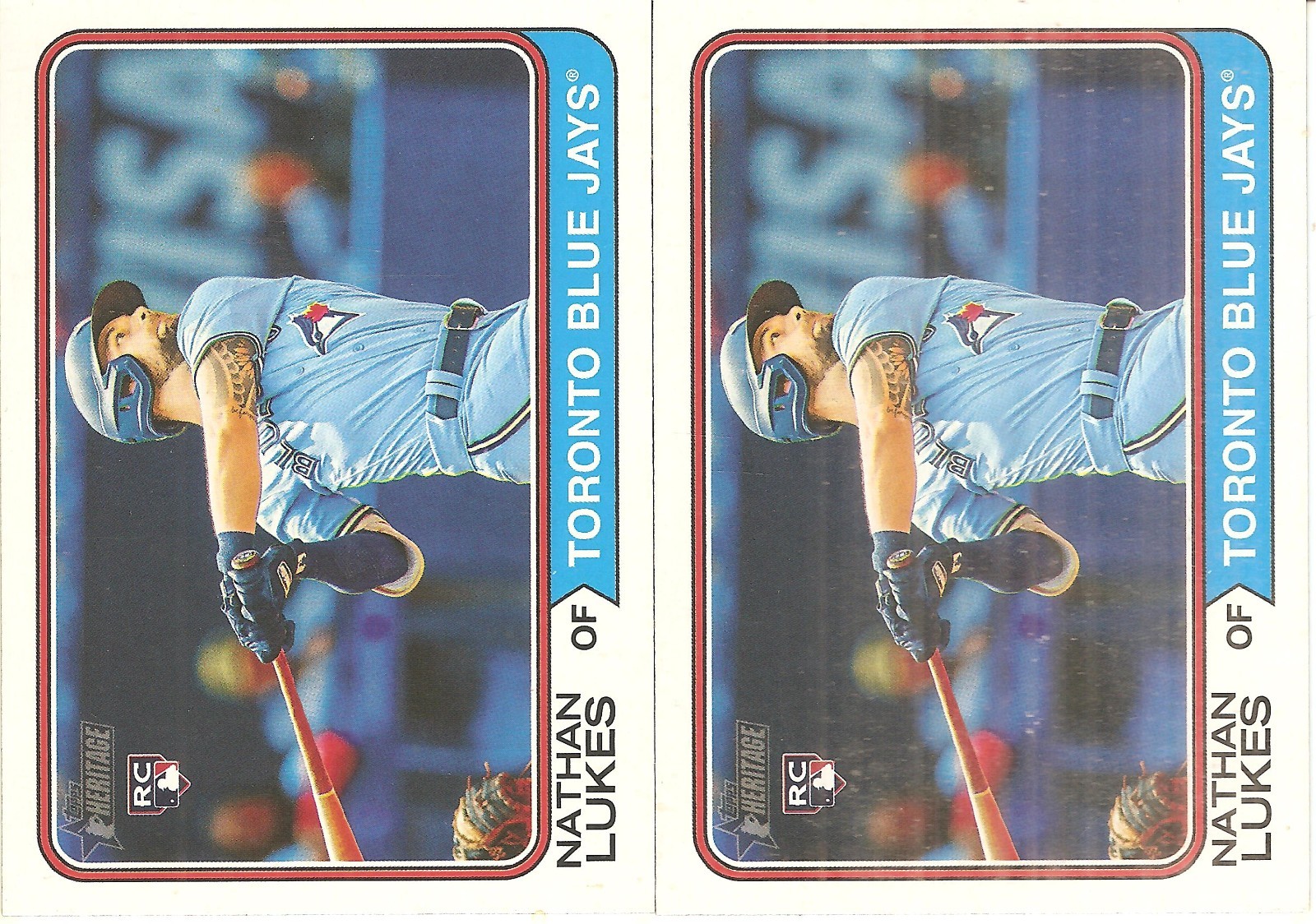 2 CARD 2023 TOPPS HERITAGE NATHAN LUKES ROOKIE BASEBALL CARD LOT