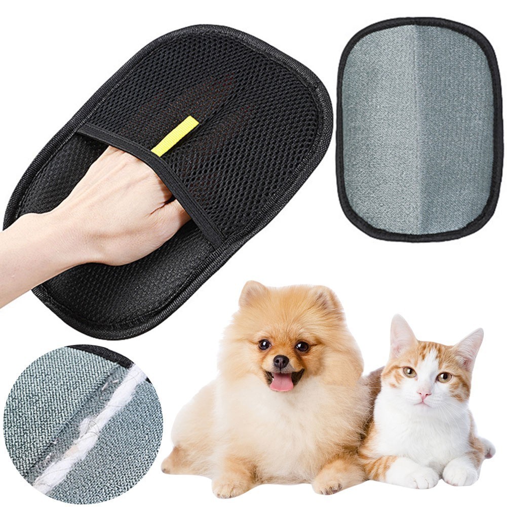 2 × Pet Hair Remover Pet Grooming Gloves Household bristle Remover Clean Clothes