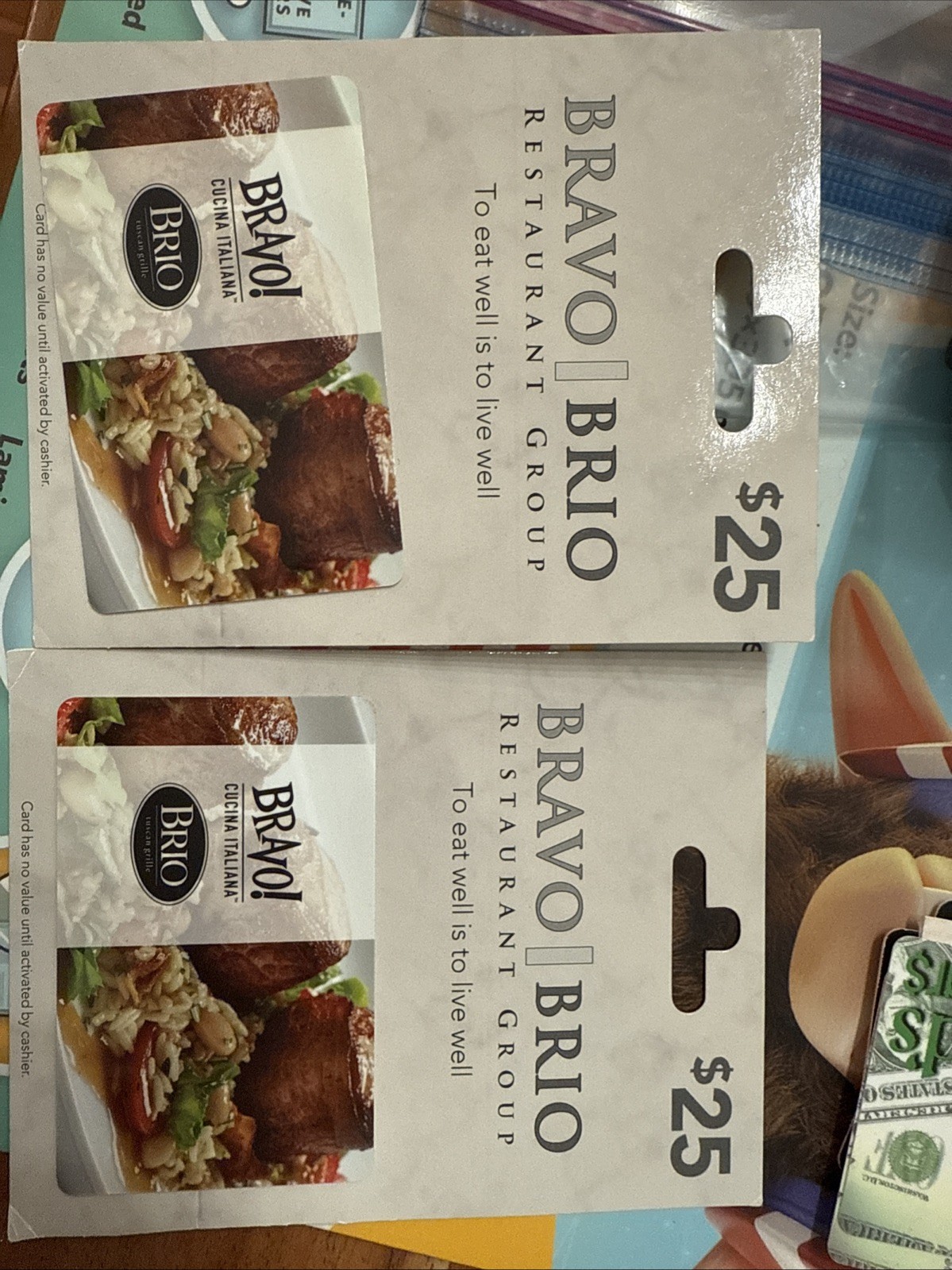 Two $25 gift cards to Brio/BRAVO