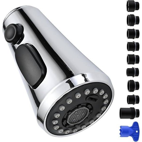 Kitchen Faucet Sprayer Head Replacement Universal Pull Down Tap Nozzle Chrome