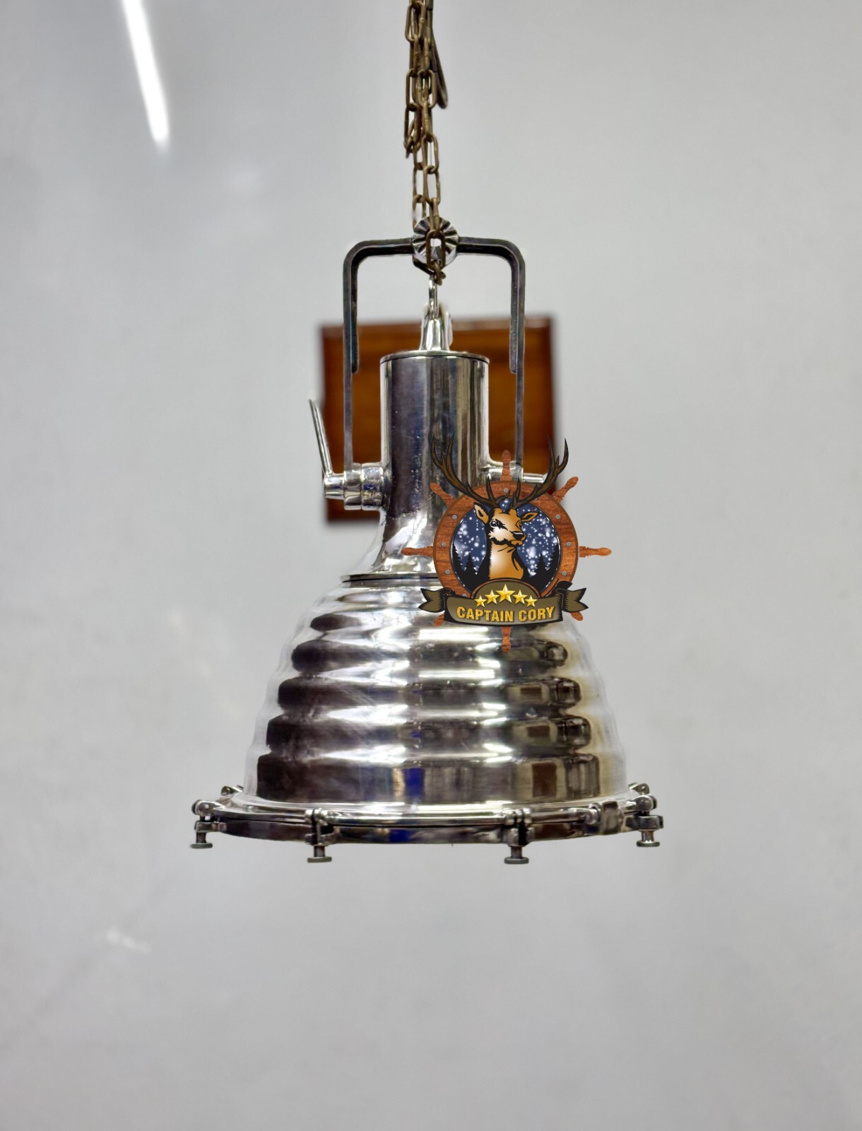 Antique Nautical Aluminium Fluted Wiska Pendant Lamp Big Home Ceiling Decor