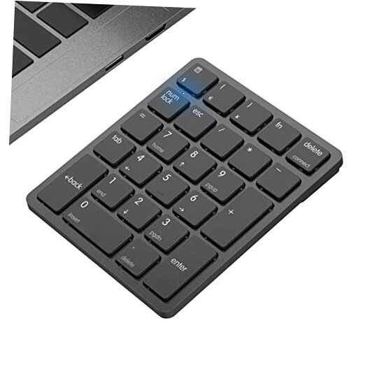  Bluetooth Number Pad Wireless Numeric Keypad Numpad 26 Keys Portable Black