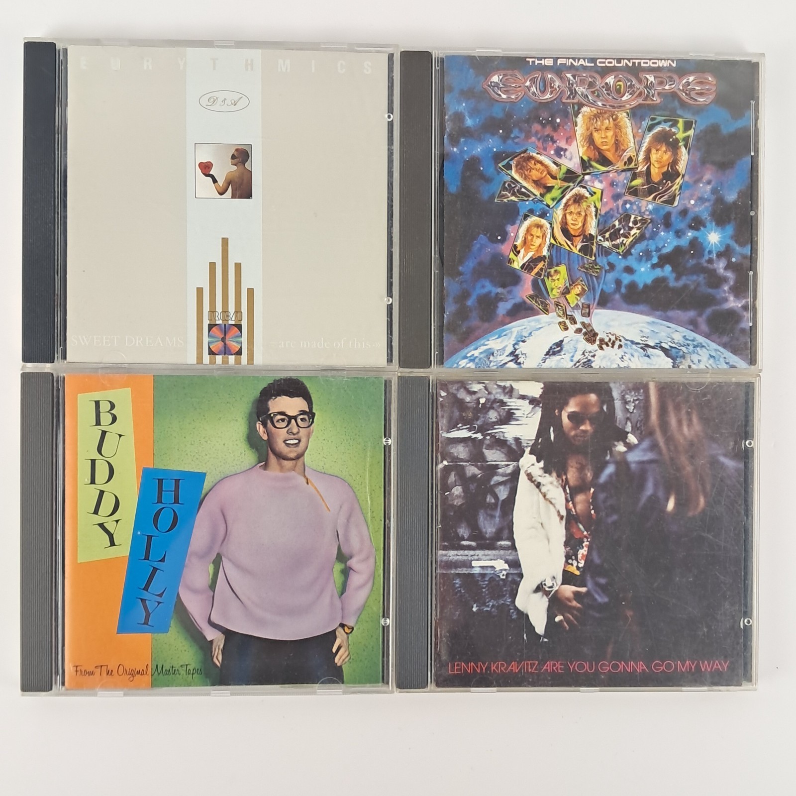 Rock Icons CD Bundle 4 x Albums Lenny Kravitz Europe Eurythmics Buddy Holly VG+
