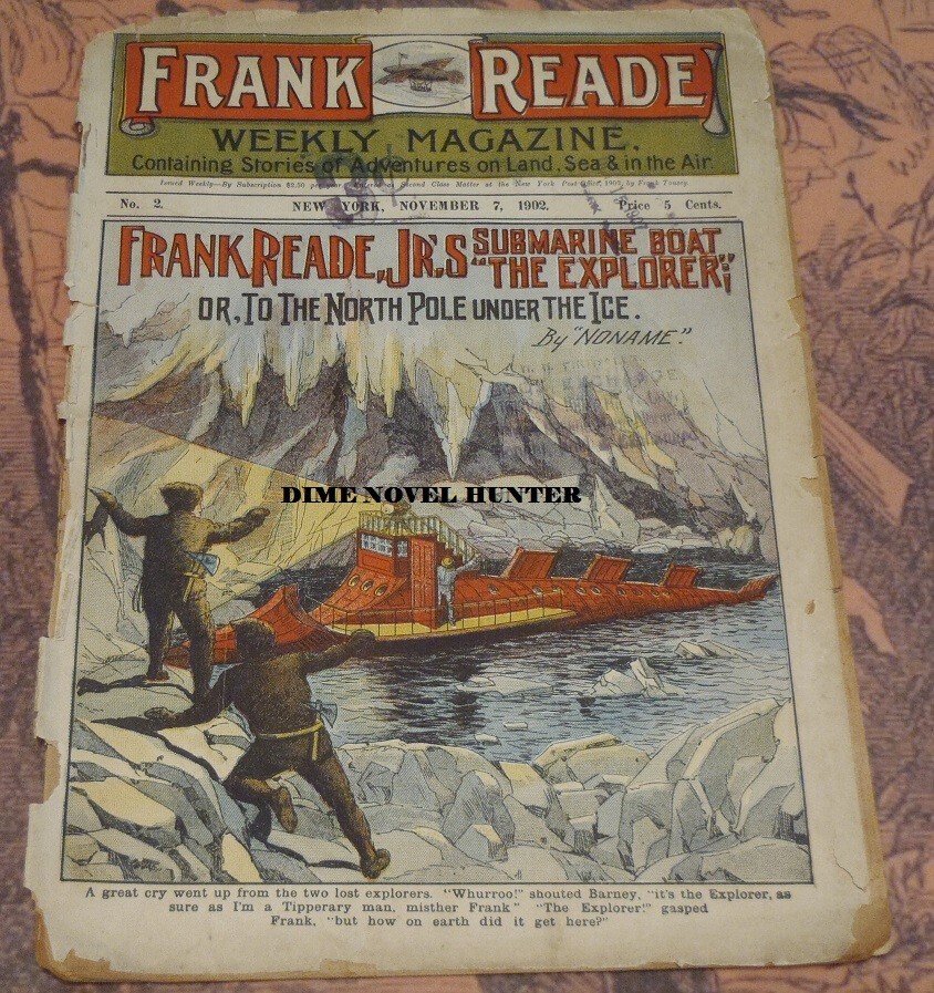 FRANK READE WEEKLY #2 SUBMARINE BOAT LUIS SENARENS NONAME DIME NOVEL STEAM PUNK