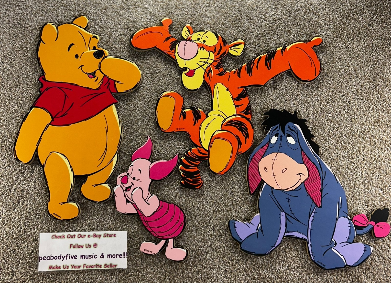 Lot Of 4 Disney Winnie The Pooh Nursery Wall Decor Tigger Piglet Eeyore Vintage