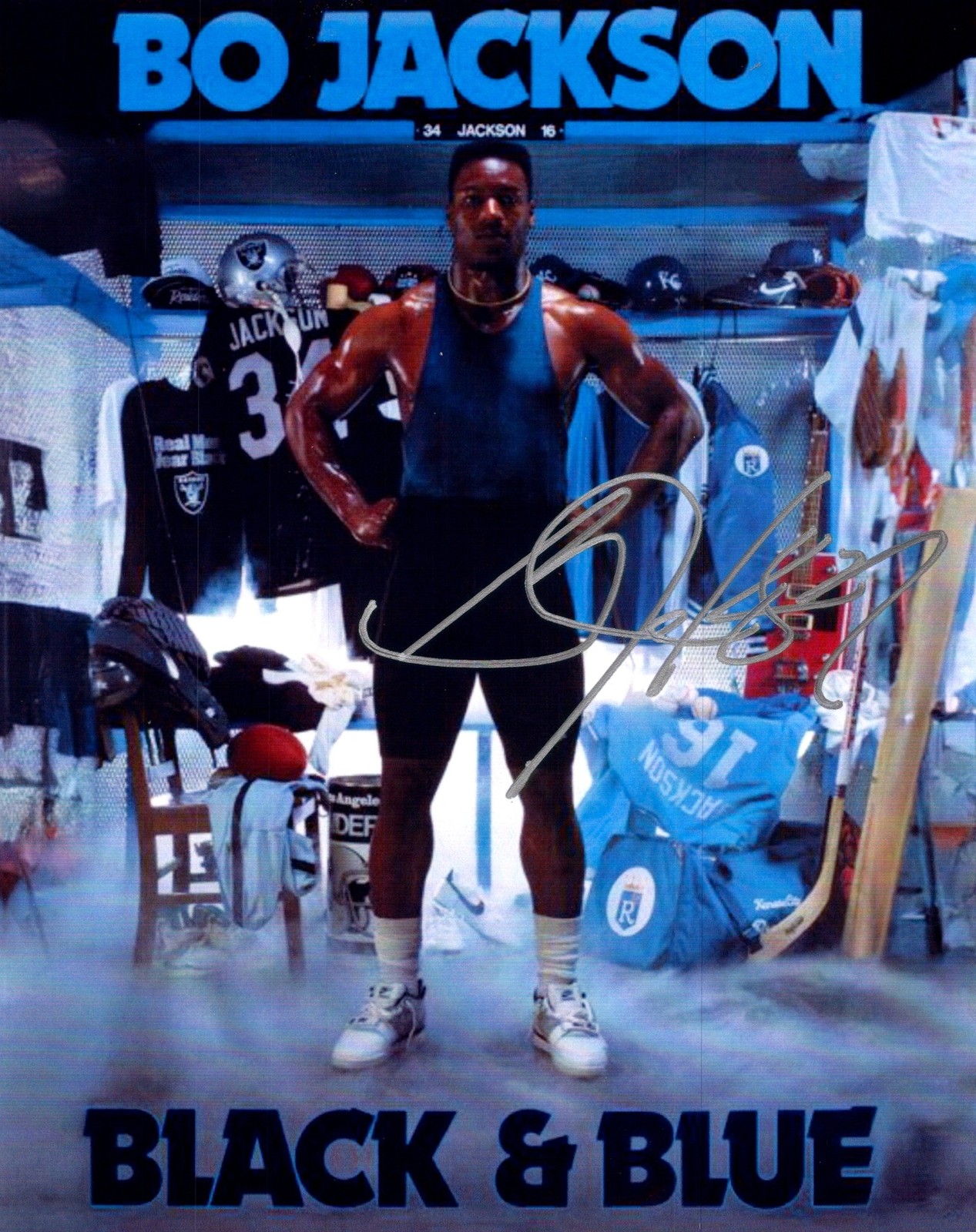 Bo Jackson Black Multi Sport Pose Signed Autographed Photo Authentic 8X10 COA