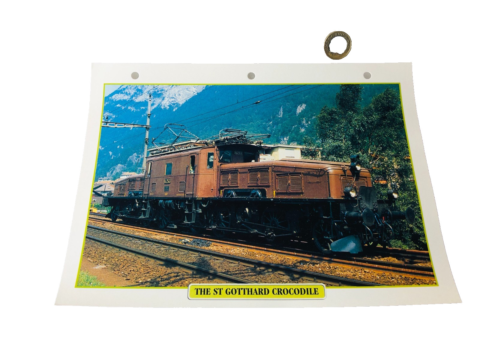 Train Railway The ST Gotthard Crocodile Picture Information Paper Vintage ra