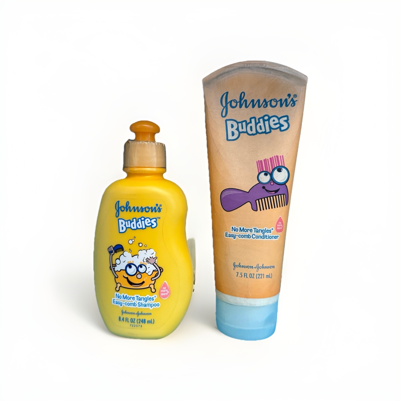 Johnson's Buddies No More Tangles Easy-comb SHAMPOO and CONDITIONER Vintage