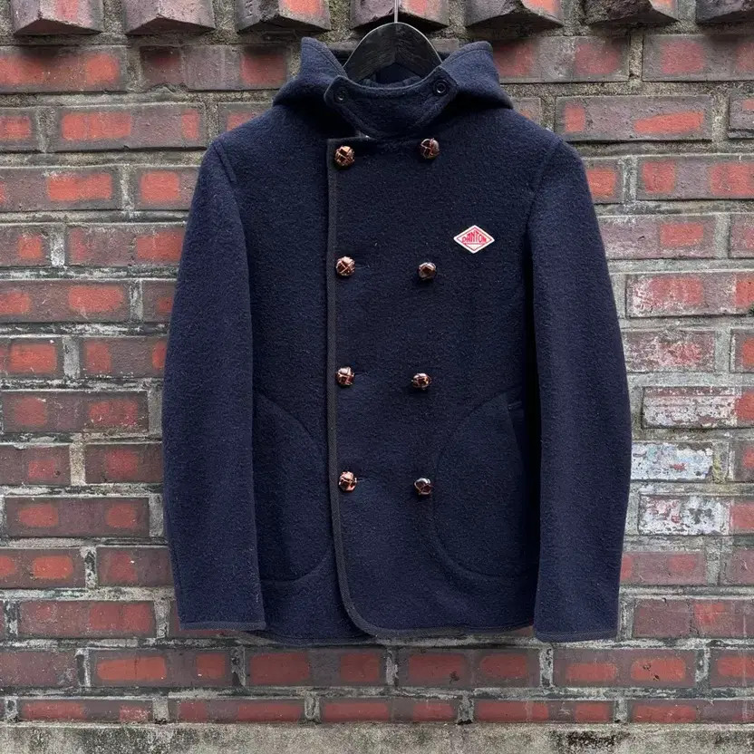 Danton Navy Double Wool Hooded Jacket