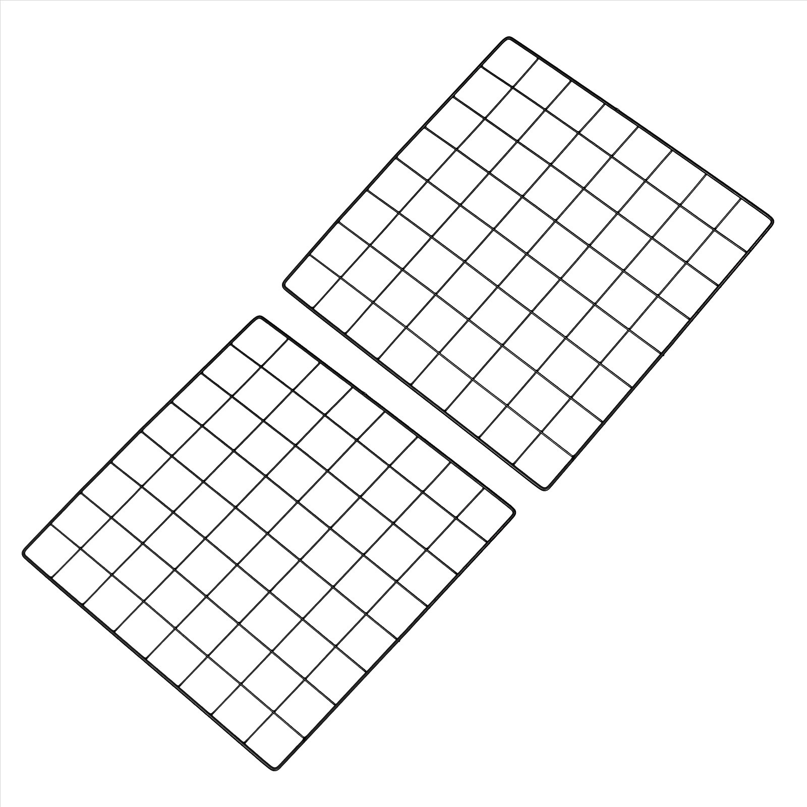 16"x16" Wire Grid 2 Pc Photo Wall Decorative Panel Black