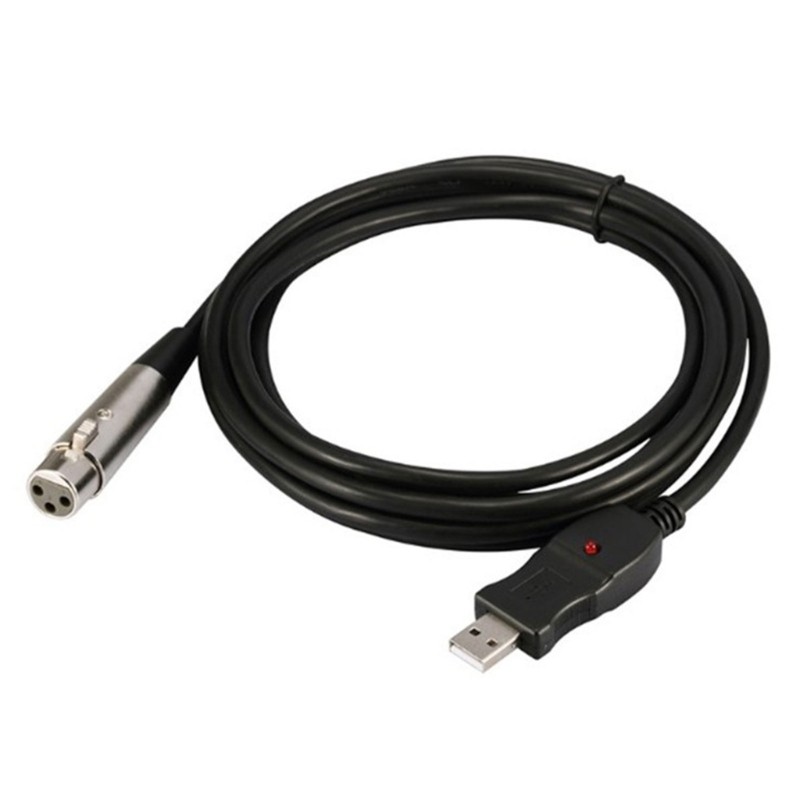 300cm Length USB Male to 3Pin Female Connection Cable for Podcasting and Singing