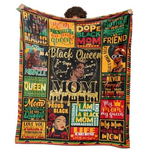 African American Gifts for Mom, 60" x 50" African American Gift for Mom